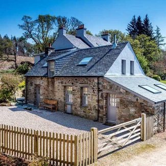 A beautiful sunny day at The Stable Cottage by Loch Fyne, Argyll, Scotland